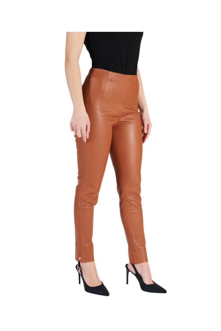 Leggings in pelle cognac...