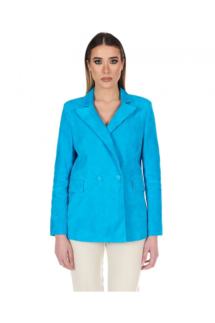 Blazer doppiopetto in pelle...