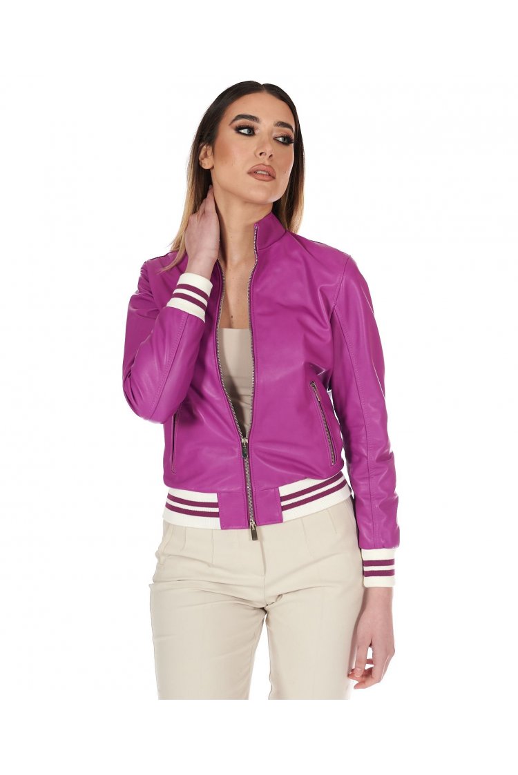 Bomber in pelle naturale...