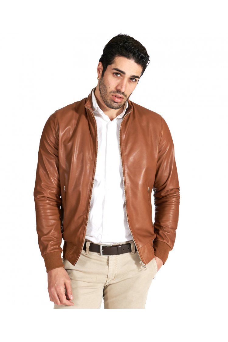 Giubbotto Bomber in pelle...