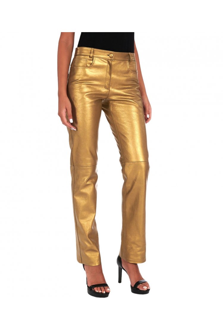 Pantalone in pelle laminata...