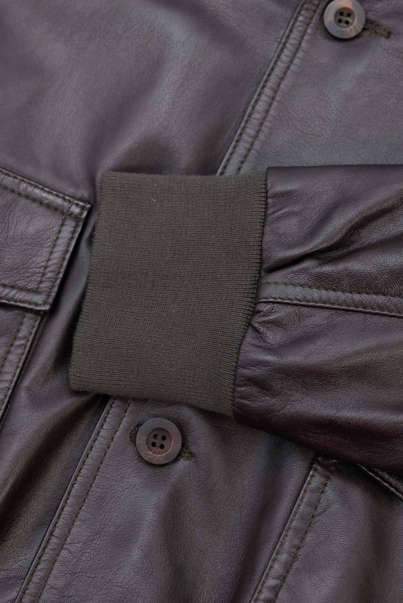 Giubbotto Bomber in pelle testa di...