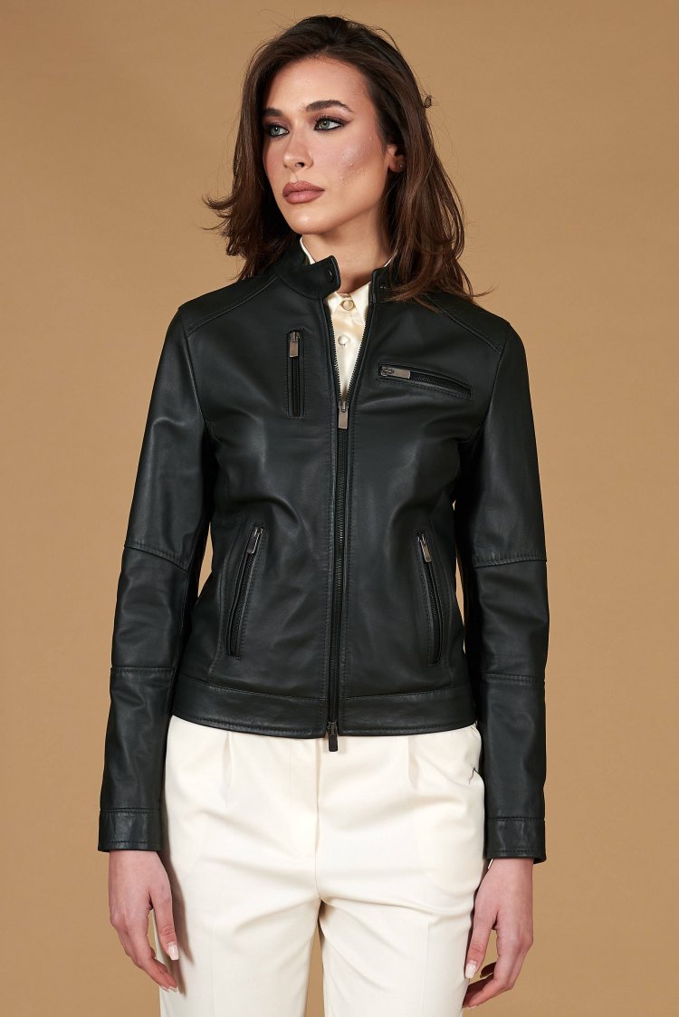 Giacca biker in pelle...