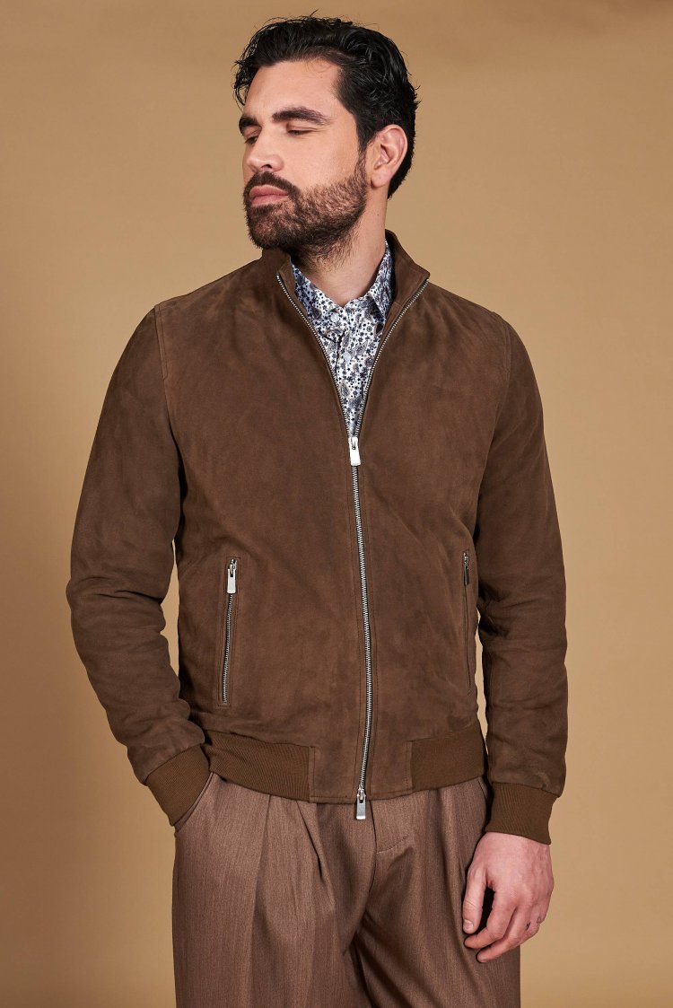 Giubbotto bomber in pelle...