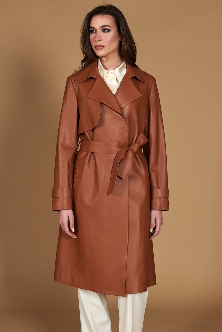 Cappotto in pelle cuoio...