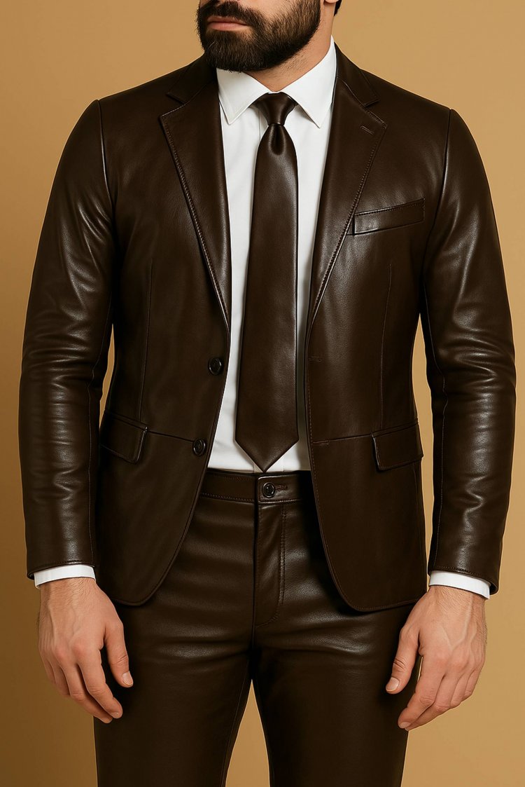 Cravatta Slim Vera Pelle...