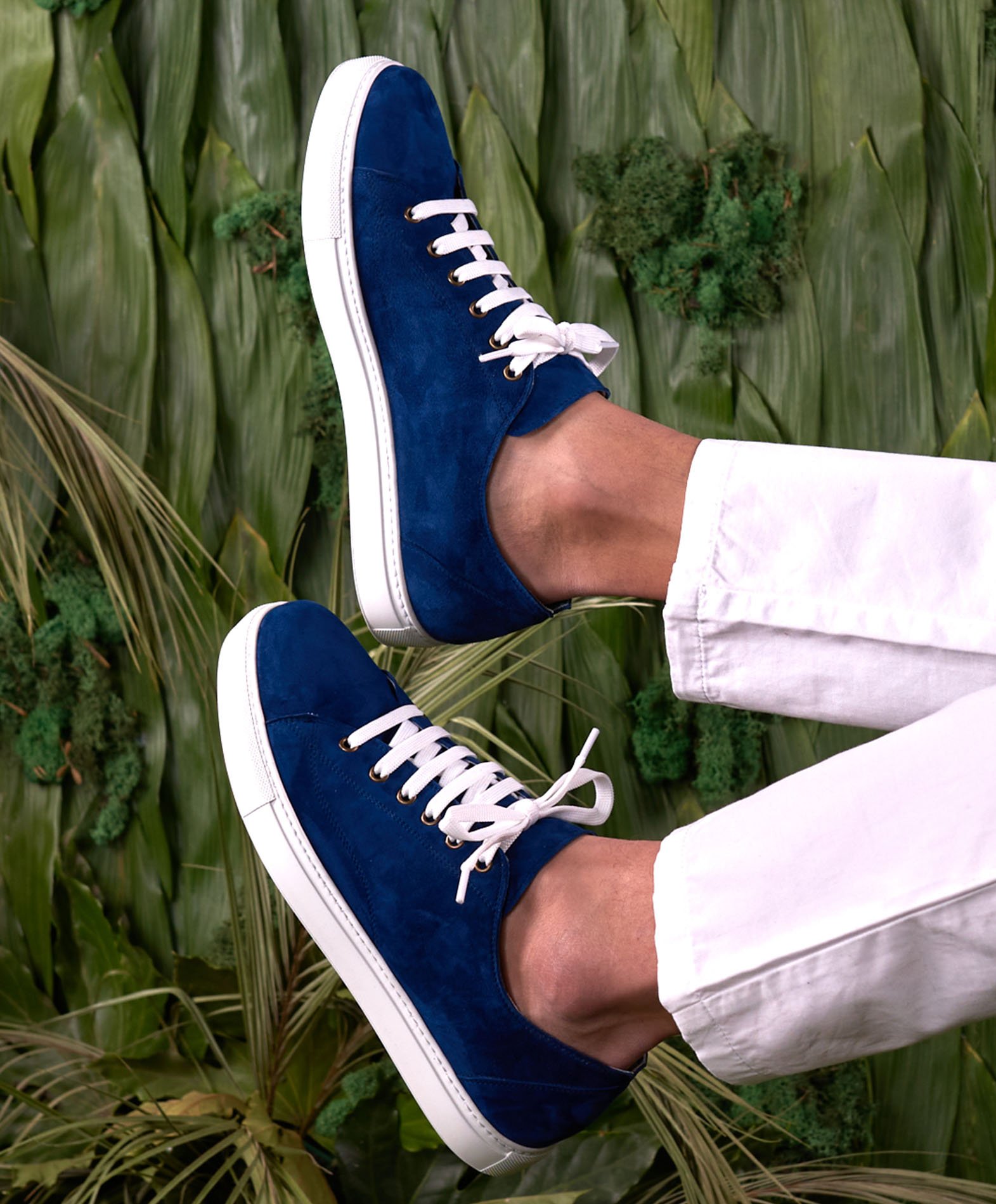 Sneakers Blu in Pelle Scamosciata da Uomo