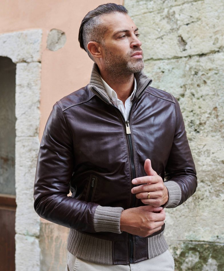 Bomber di pelle clearance uomo