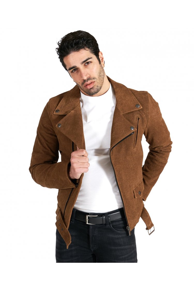 Chiodo biker in pelle...