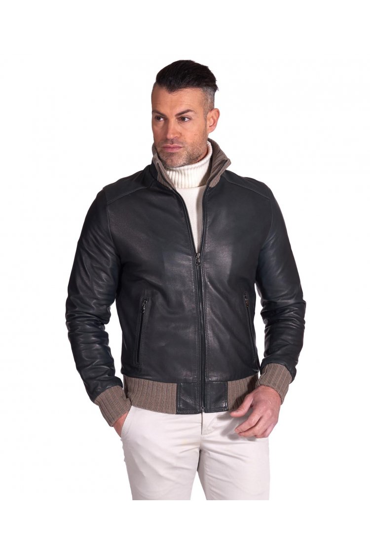 Giubbotto Bomber in pelle...