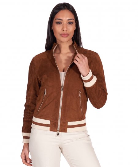 Bomber in pelle scamosciata...