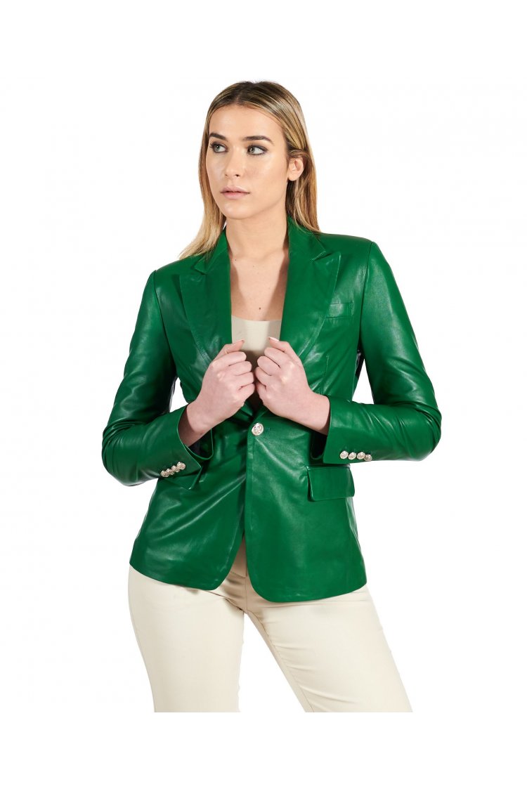 Giacca blazer in pelle...