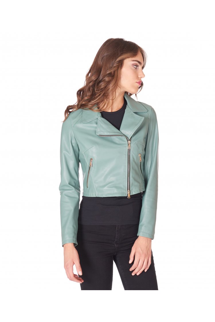 Giubbino pelle corto donna shop