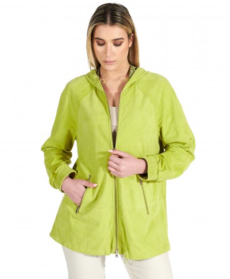 Giacca in pelle lime...