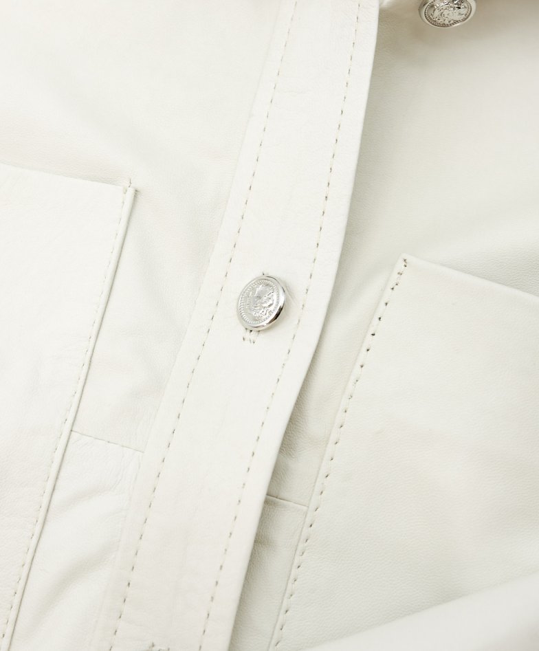 Camicia in Pelle color Ghiaccio da Donna D Arienzo