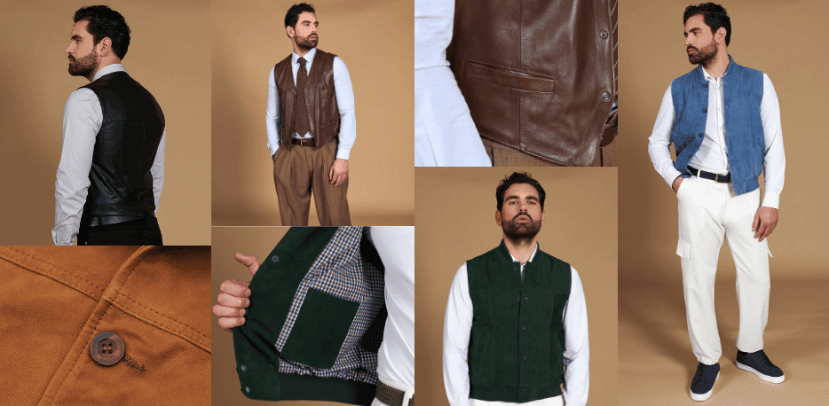 Gilet in pelle