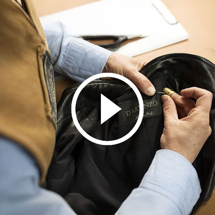 Watch the promotional video showing the artisanal production of leather garments