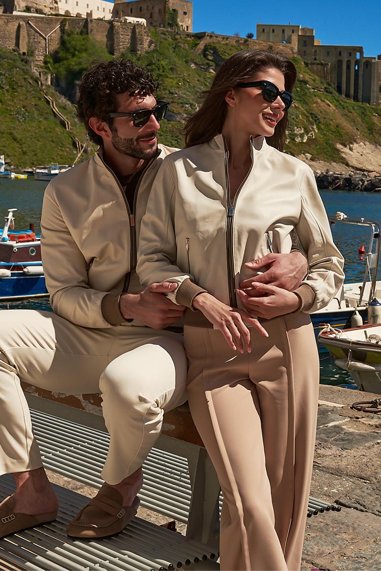 Giacche pelle beige