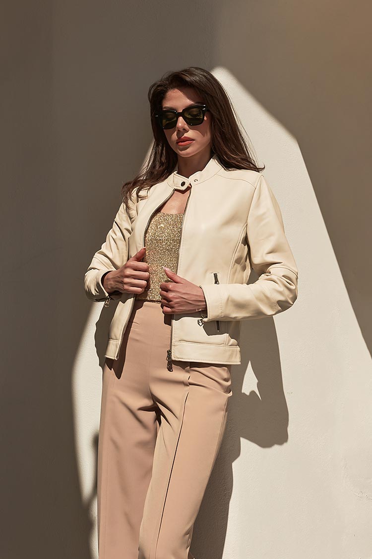 Giacche pelle beige